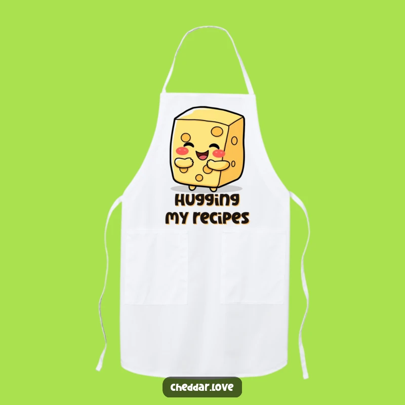 Funny Happy Cheese Slice Hug Apron, Humorous Kitchen Gift