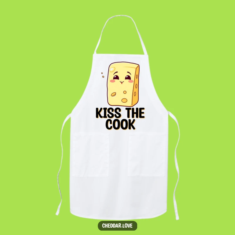 Funny Kissing Cheese Wedge Apron - Cook with Love & Laughter!