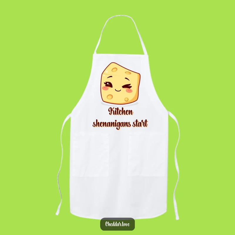 Funny Mischief Cheese Apron: Cook with a Wink, Perfect Humorous Kitchen Gift!
