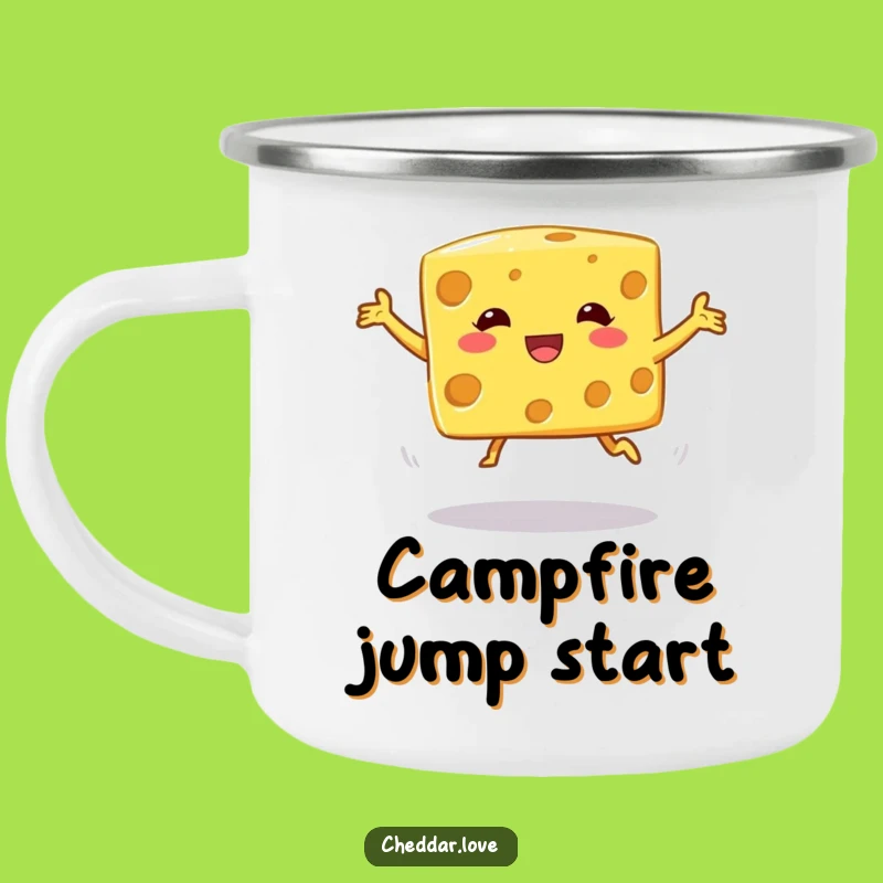Funny Cheese Cube Camping Mug - Outdoor Wobbly Fun, Great Funny Gift