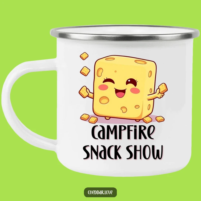 Funny Winking Cheese Cube Camping Mug - Outdoor Cracker Fun, Gift