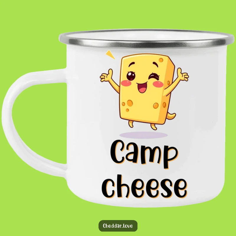 Funny Cheese Dance Camping Mug: Durable Humor for Foodie Adventures