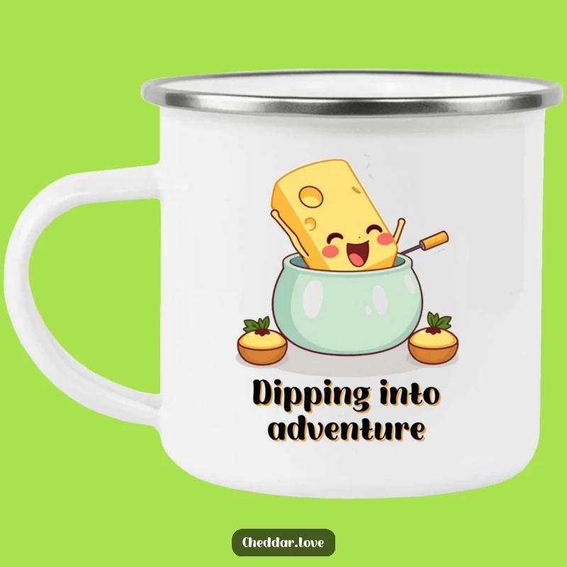 Funny Cheese Fondue Camping Mug: Adventure Fuel for Cheese Lovers