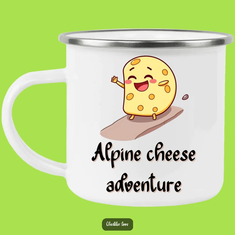 Funny Cheese Wheel Camping Mug: Adventure Sips Downhill - Gift!