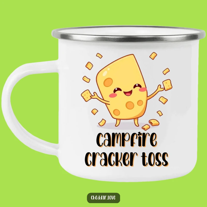Funny Juggling Cheese Camping Mug - Outdoor Hilarious Gift