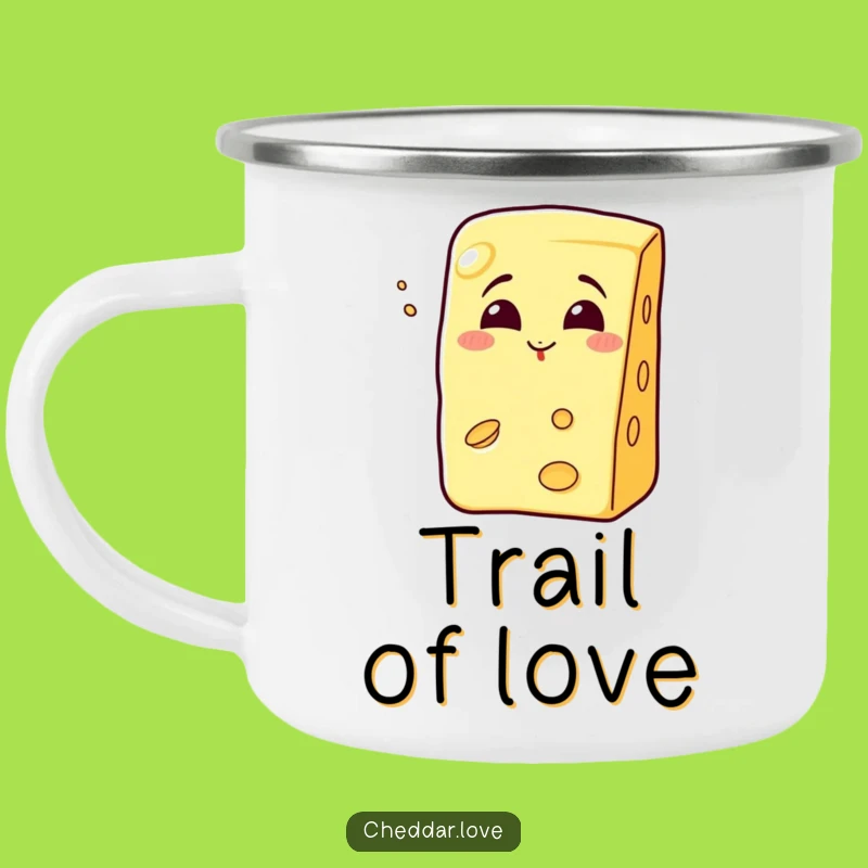Funny Kissing Cheese Wedge Camping Mug - Share Cheesy Love Outdoors!