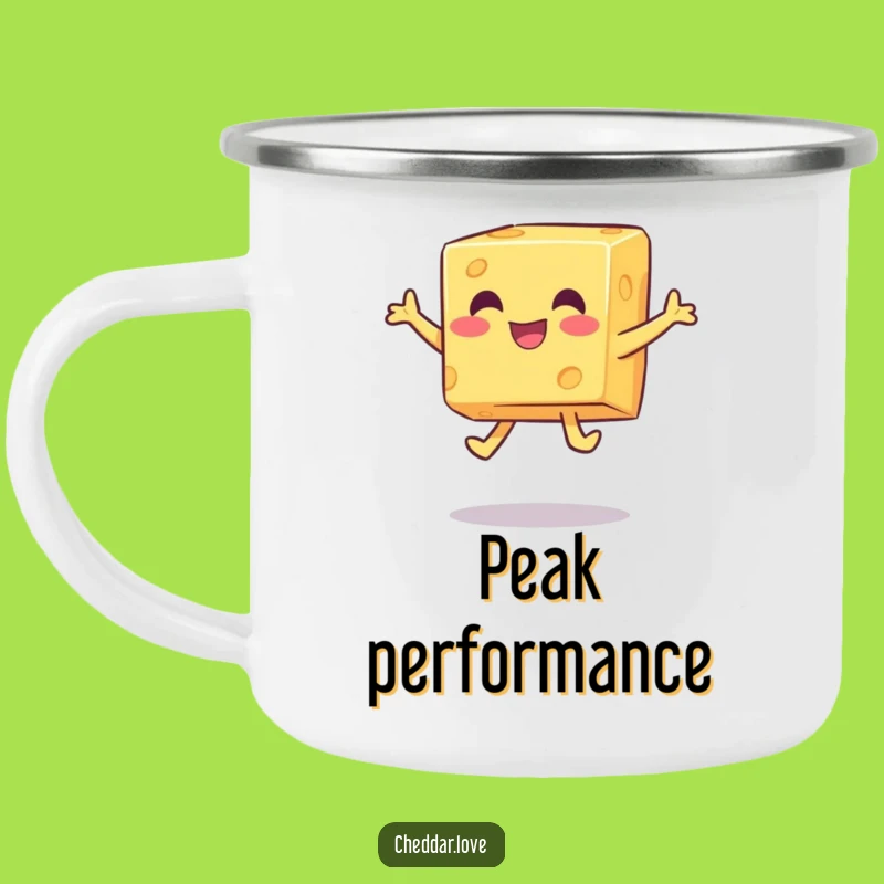 Funny Jumping Cheese Cube Camping Mug - Fuel Your Adventures with Fun!