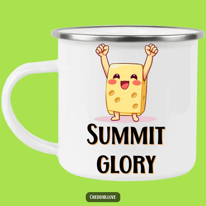 Funny Victorious Cheese Camping Mug: Toast Adventures with This Hilarious Dairy Delight!