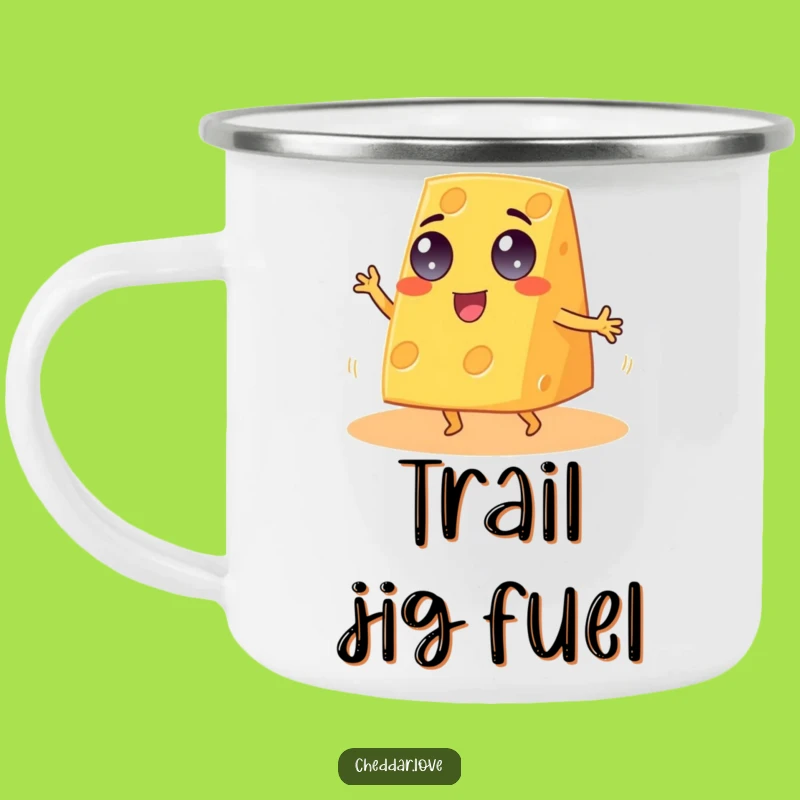 Funny Googly-Eyed Cheddar Cheese Jig Camping Mug - Outdoor Laughs Guaranteed