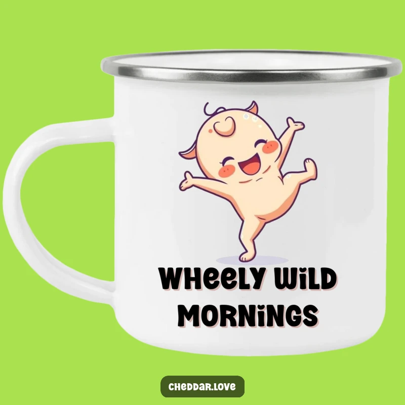 Funny Cheesy Cartwheel Camping Mug: Your Adventure Buddy
