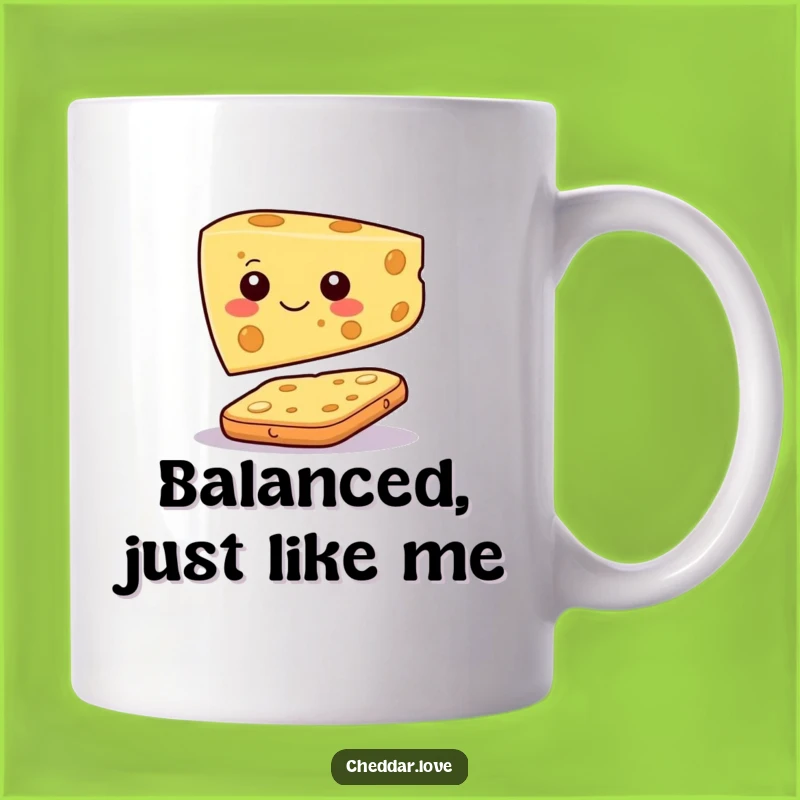 Funny Cheese Mug: Happy Face on Cracker, Perfect Foodie Gift