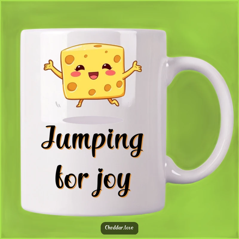 Funny Cheese Cube Jump Mug - Wobbly Action Fun, Perfect Silly Funny Gift