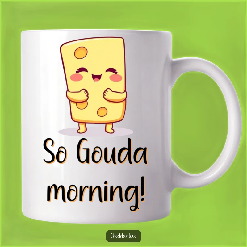 Funny Cheesy Hug Mug: Adorable Cheese Slice Offering a Warm, Funny Hug - Perfect Gift!