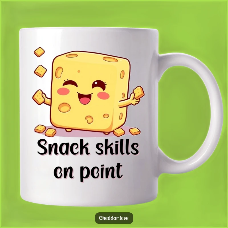 Funny Winking Cheese Cube Mug - Juggling Crackers Delight, Perfect Gift