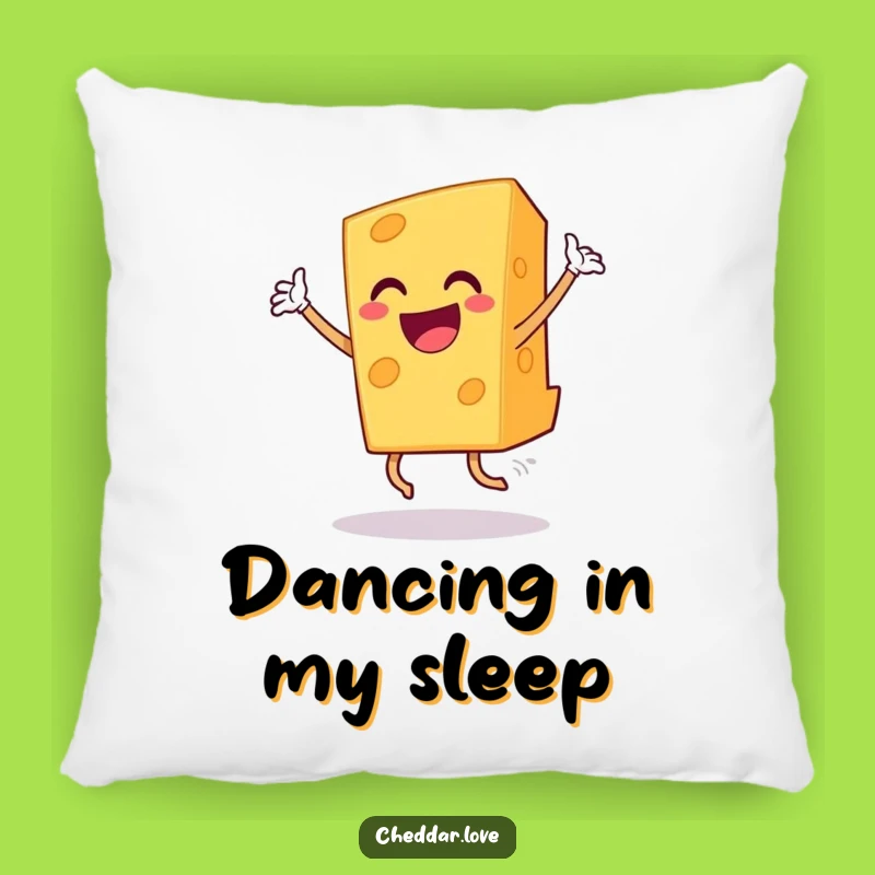 Cozy Funny Grinning Cheddar Cheese Dance Pillow, Adorable Humorous Gift