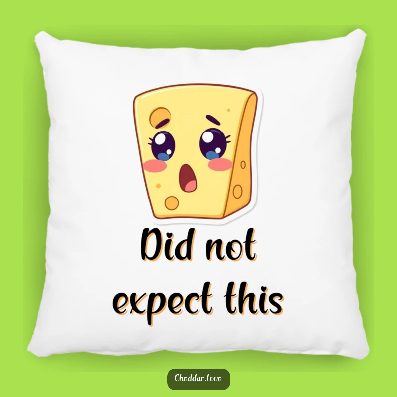 Funny Surprised Cheese Slice Pillow: Cuddle Up with Shock, Funny Comfort!