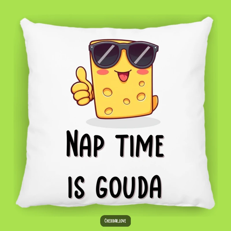 Funny Cheddar Cheese Sunglasses Thumbs Up Pillow: Luxe Comfort with Cheesy Humor