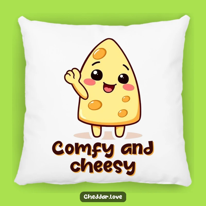 Funny Waving Cheese Pillow: Cozy Comfort, Delightfully Cheerful Design