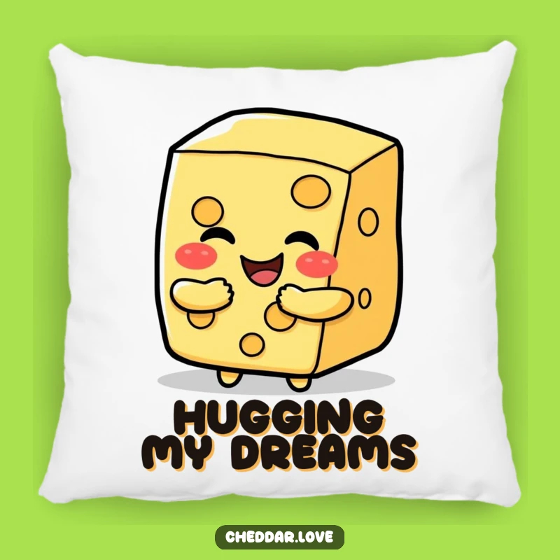 Cozy Funny Happy Cheese Slice Hug Pillow, Adorable Humorous Gift