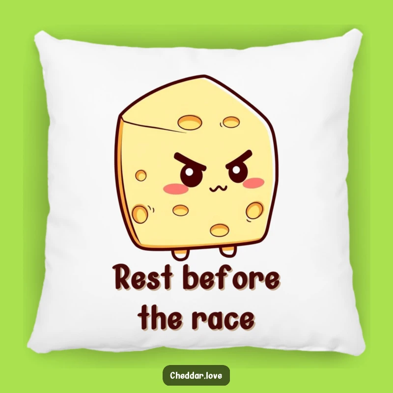 Funny Determined Cheese Wedge Pillow: Cozy Up with Motivation, Funny Comfort!
