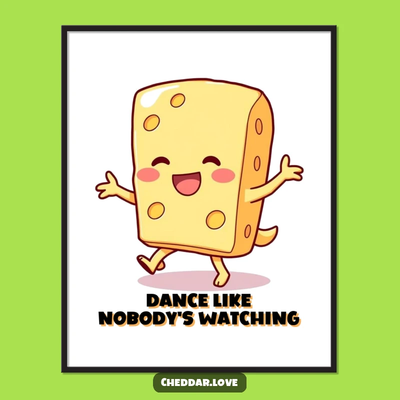 Funny Cheese Dance Digital Art: Instant Joyful Moves for Your Walls!