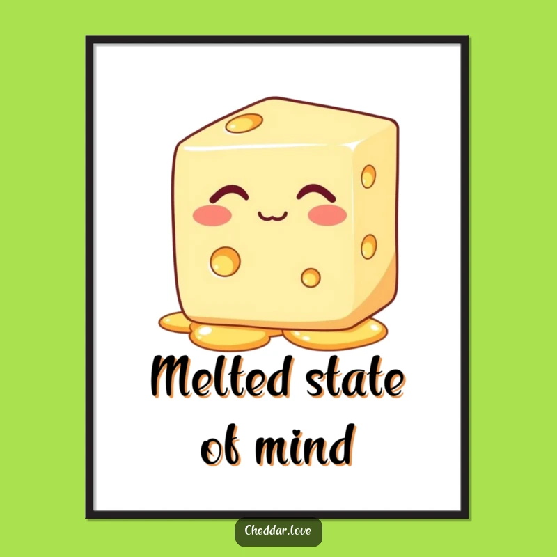 Funny Melting Cheese Digital Art: Delicious Print for Humorous Decor