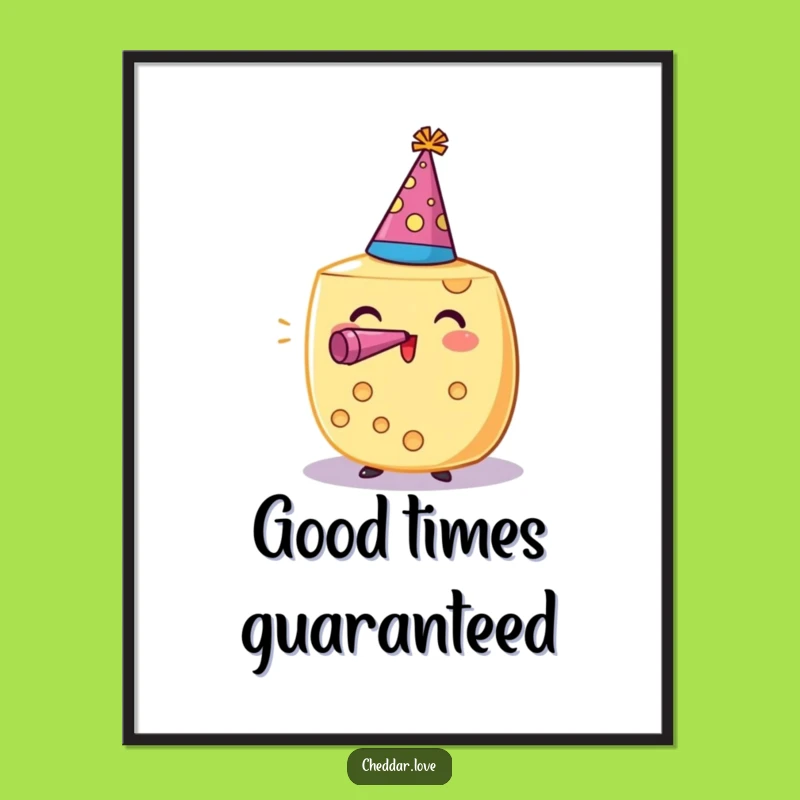 Funny Party Cheese Wheel Digital Print: Instant Celebration for Your Walls!