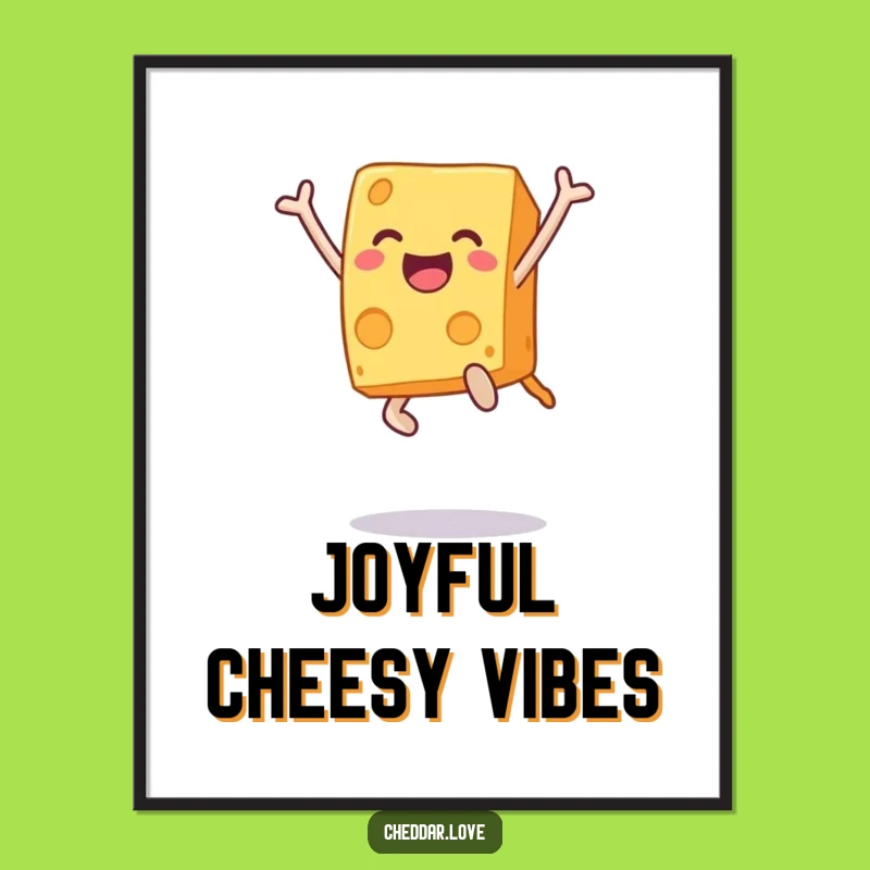 Funny Joyful Cheese Block Digital Print: Instant Laughter for Your Walls!