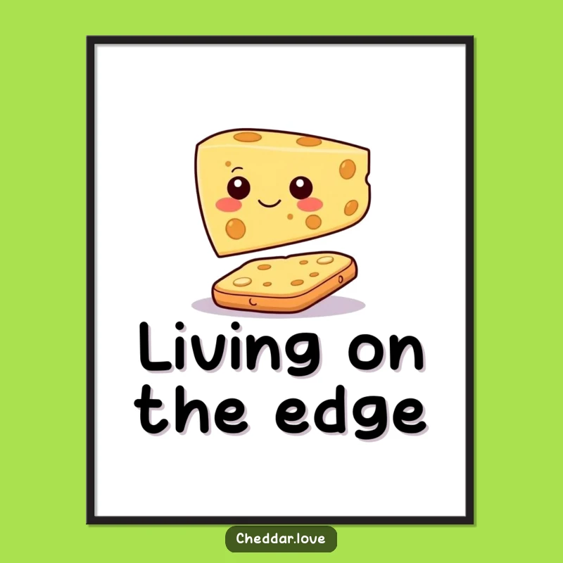Funny Cheese Digital Art: Cracker Balance, Instant Humorous Decor Gift