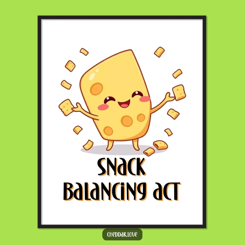 Funny Juggling Cheese Digital Art - Instant Hilarious Gift