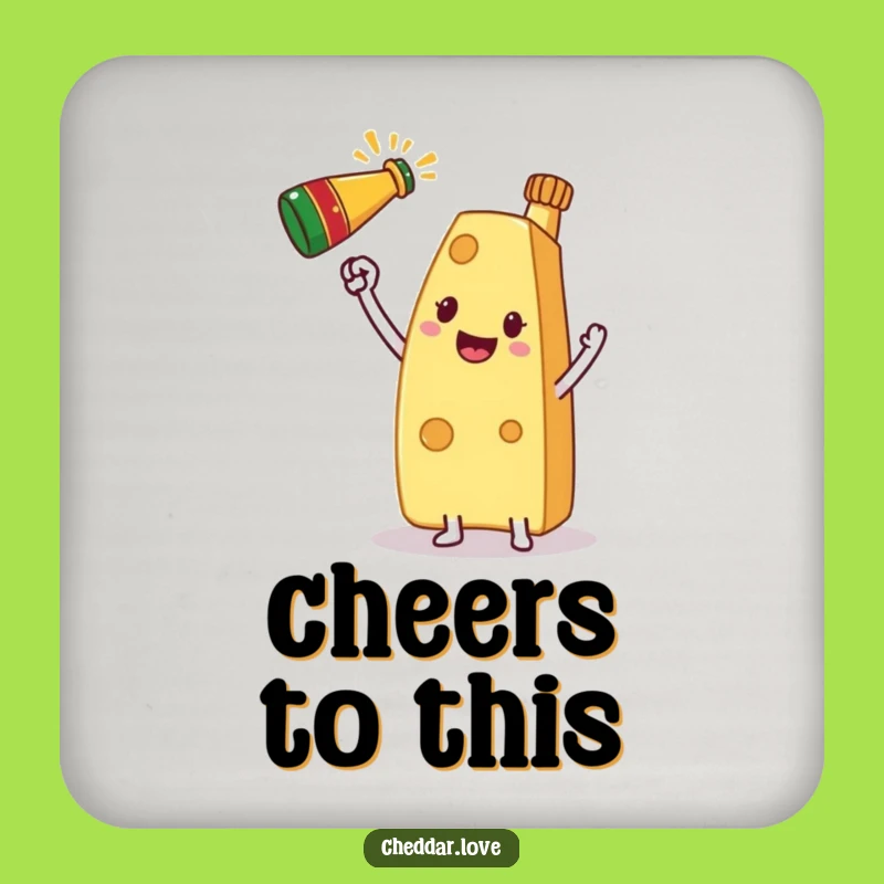 Funny Cheese Celebration Coaster: Protect Surfaces with Party Flair, Ideal Humorous Gift!