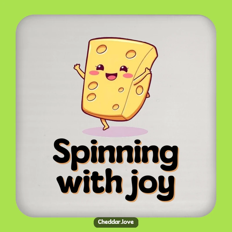 Funny Cartwheel Cheese Coaster: Protect Surfaces with Dairy Fun - A Hilarious Gift!