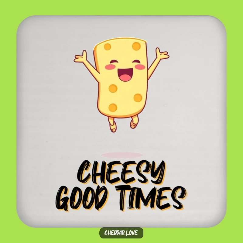 Funny Cheese Coaster: Joyful Leap Protection - Hilarious Drink Accessory