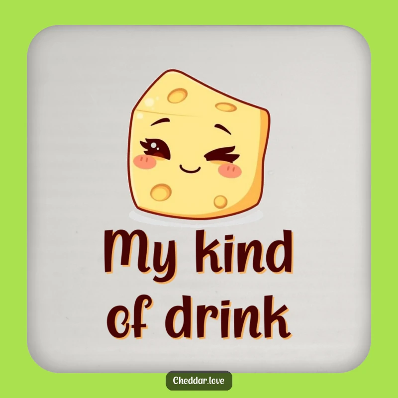 Funny Winking Cheese Coaster: Protect Surfaces with a Smile, Ideal Humorous Gift!