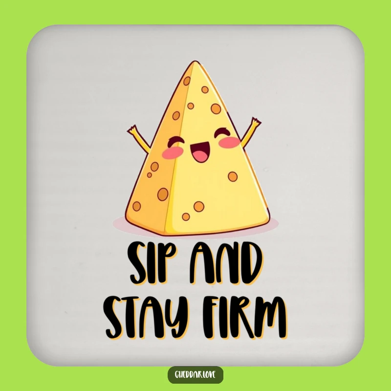 Funny Wobbly Cheese Pyramid Coaster - Protect Surfaces with Hilarious Dairy Charm