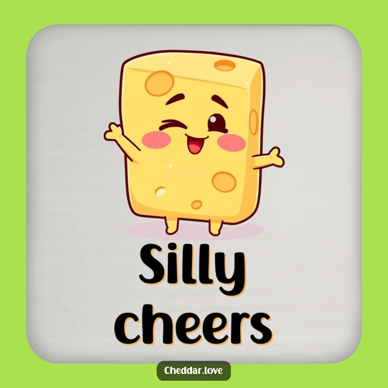 Funny Winking Cheese Coaster: Silly protection, a quirky and funny gift for tables!
