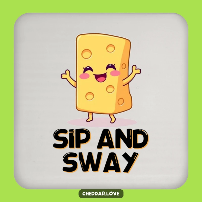 Funny Cheddar Dance Coaster: Protect Surfaces with Joy!