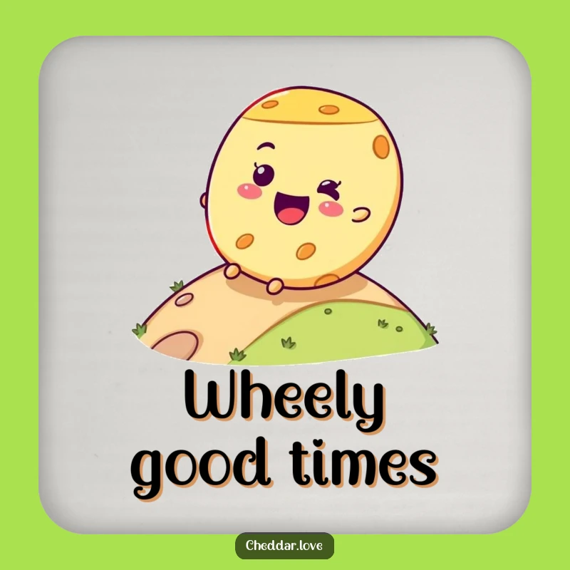 Funny Cheese Wheel Rolling Coaster - Joyful Dairy Surface Protector Gift