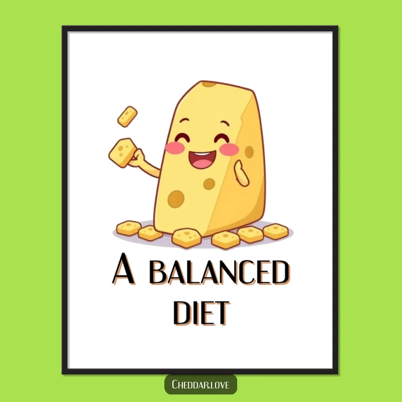 Funny Juggling Cheese Wedge Poster: Add Playful Art to Your Walls