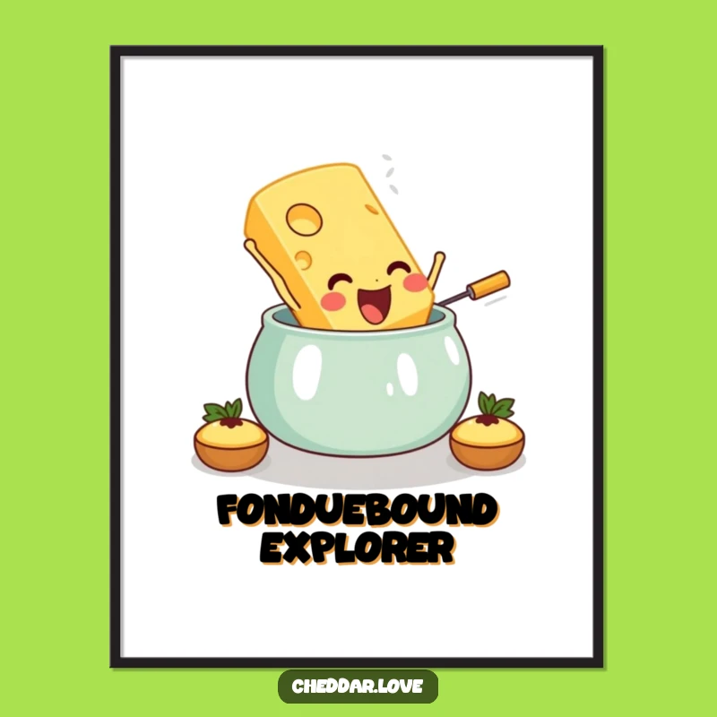 Funny Cheese Fondue Poster: Vibrant Wall Art for Cheesy Enthusiasts