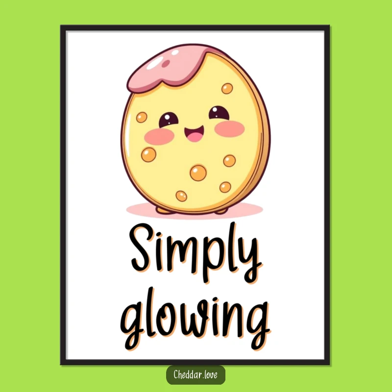 Funny Blushing Cheese Poster: Sweet Art for Happy Spaces
