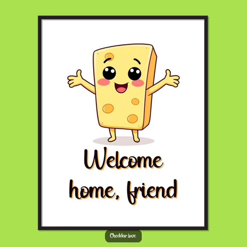 Funny Cheese Slice Poster - Cheerful Greeting Art, Perfect Funny Gift