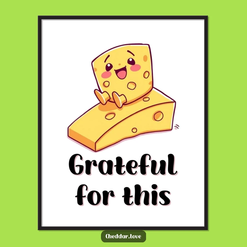 Funny Cheese Slide Poster - Cheerful Ramp Art, Perfect Funny Gift