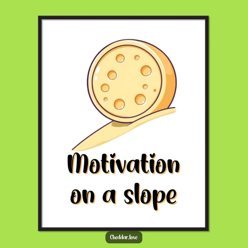 Funny Cheese Wheel Rolling Poster - Vibrant Wall Art Gift