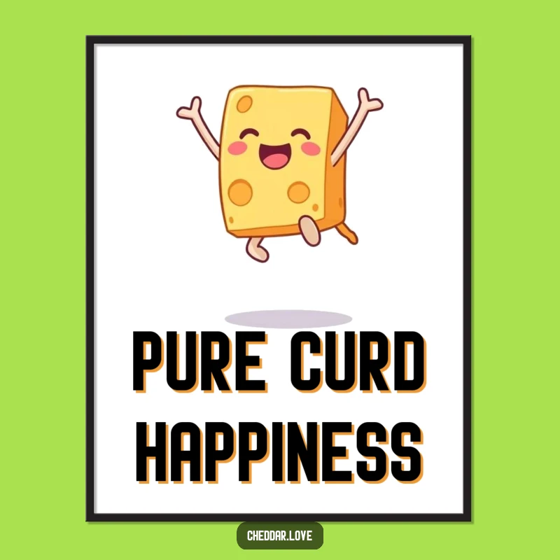 Funny Joyful Cheese Block Poster: Decorate with Laughter, Unique Funny Gift!