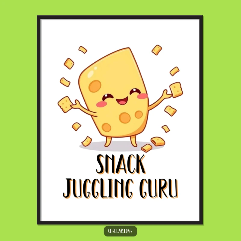 Funny Juggling Cheese Poster - Vibrant and Hilarious Wall Art