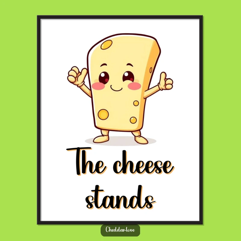 Funny Happy Cheese Hero Poster - Whimsical Wall Art