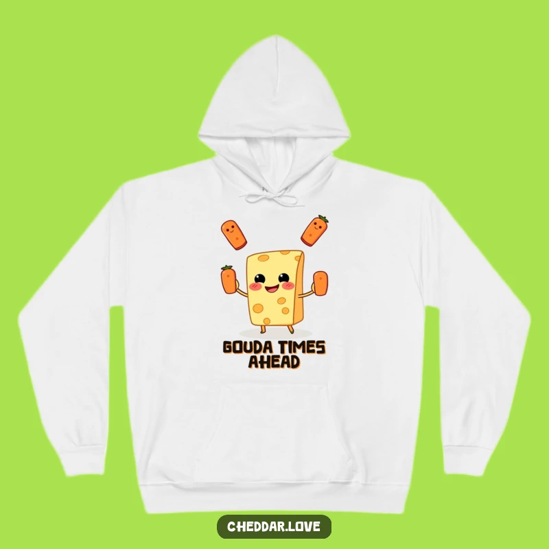 Cozy Funny Cheese Juggling Pizza Hoodie: Warm and Hilarious Gift