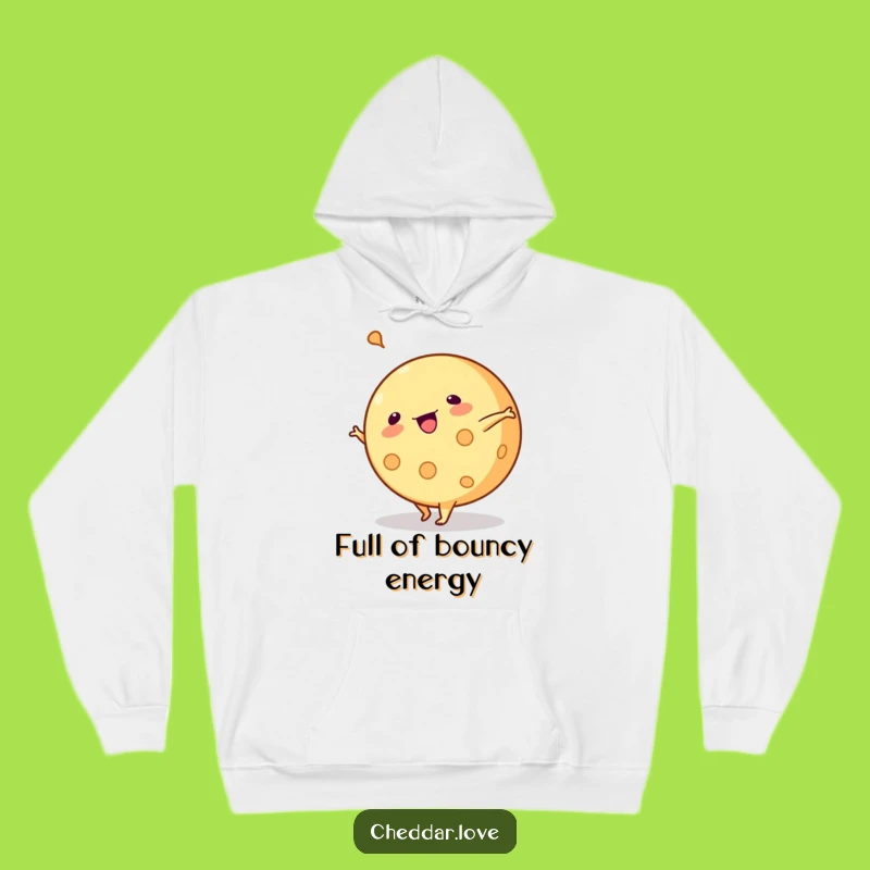 Funny Cartwheeling Cheese Hoodie: Cozy and Humorous Gift for Active Foodies