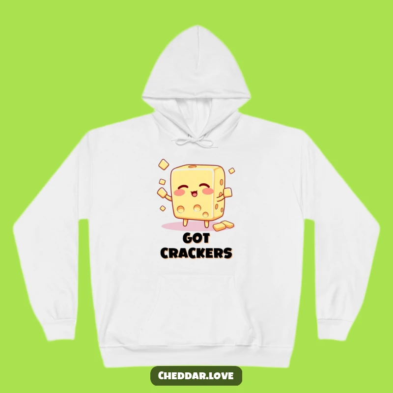 Cozy Funny Winking Cheese Cube Hoodie: Warmth and Juggling Fun - Great Gift!